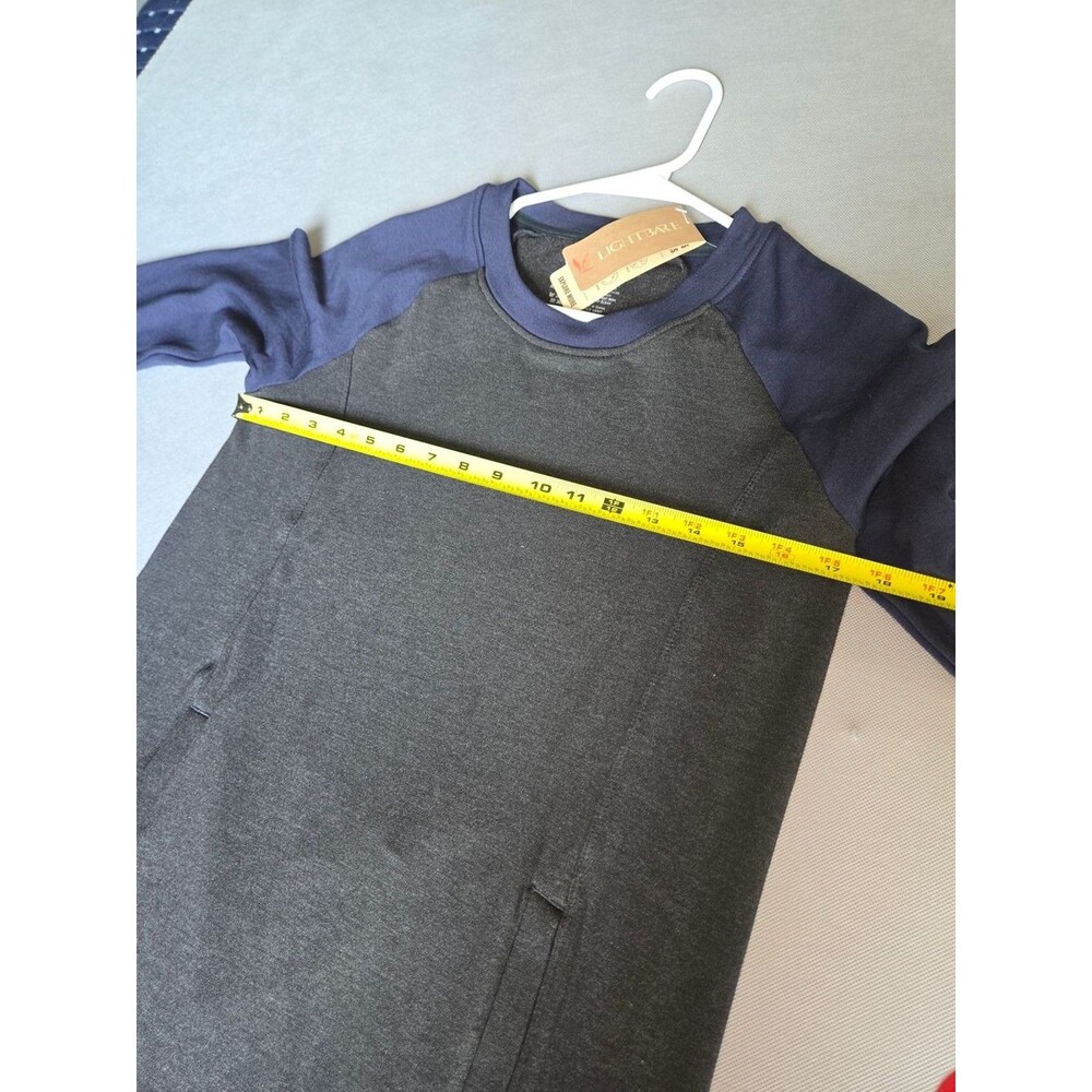 Lightbare Women's Fleece Tunic Sweatshirt Dress Gray/Navy XS NWT with Pockets - Picture 10 of 14